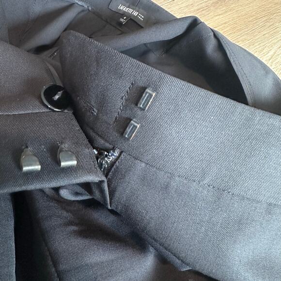 Lafayette 148 Women's Menswear Virgin Wool Stretch Trouser Pant Black 6 - Picture 4 of 11